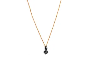 necklace / silver tiny 3D PYRAMID charm on fine chain