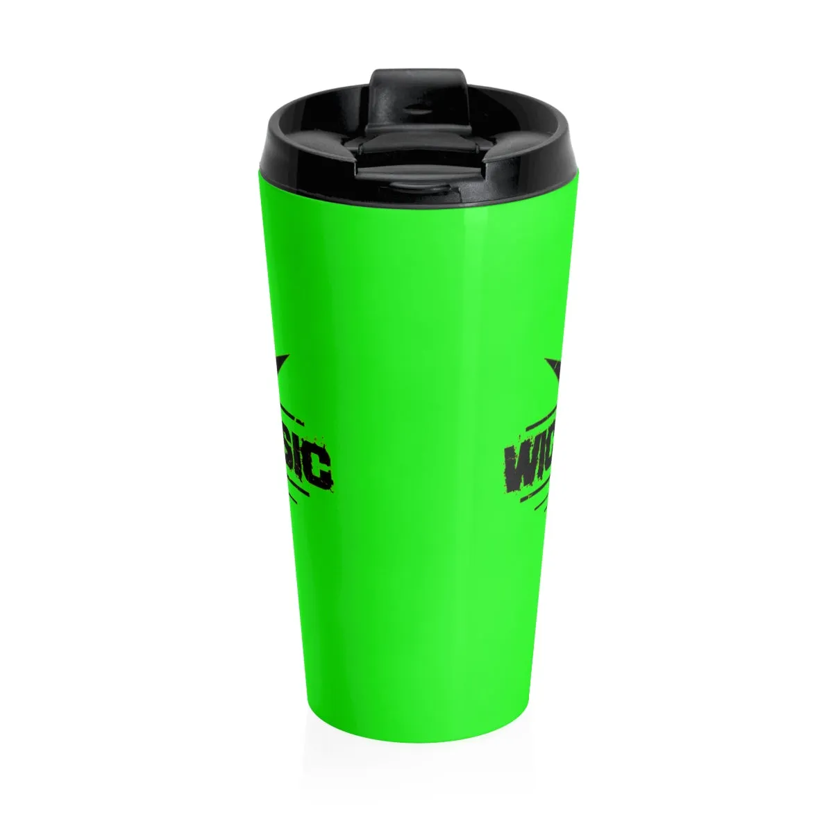 Neon Green/ Wicked Music /Stainless Steel Travel Mug