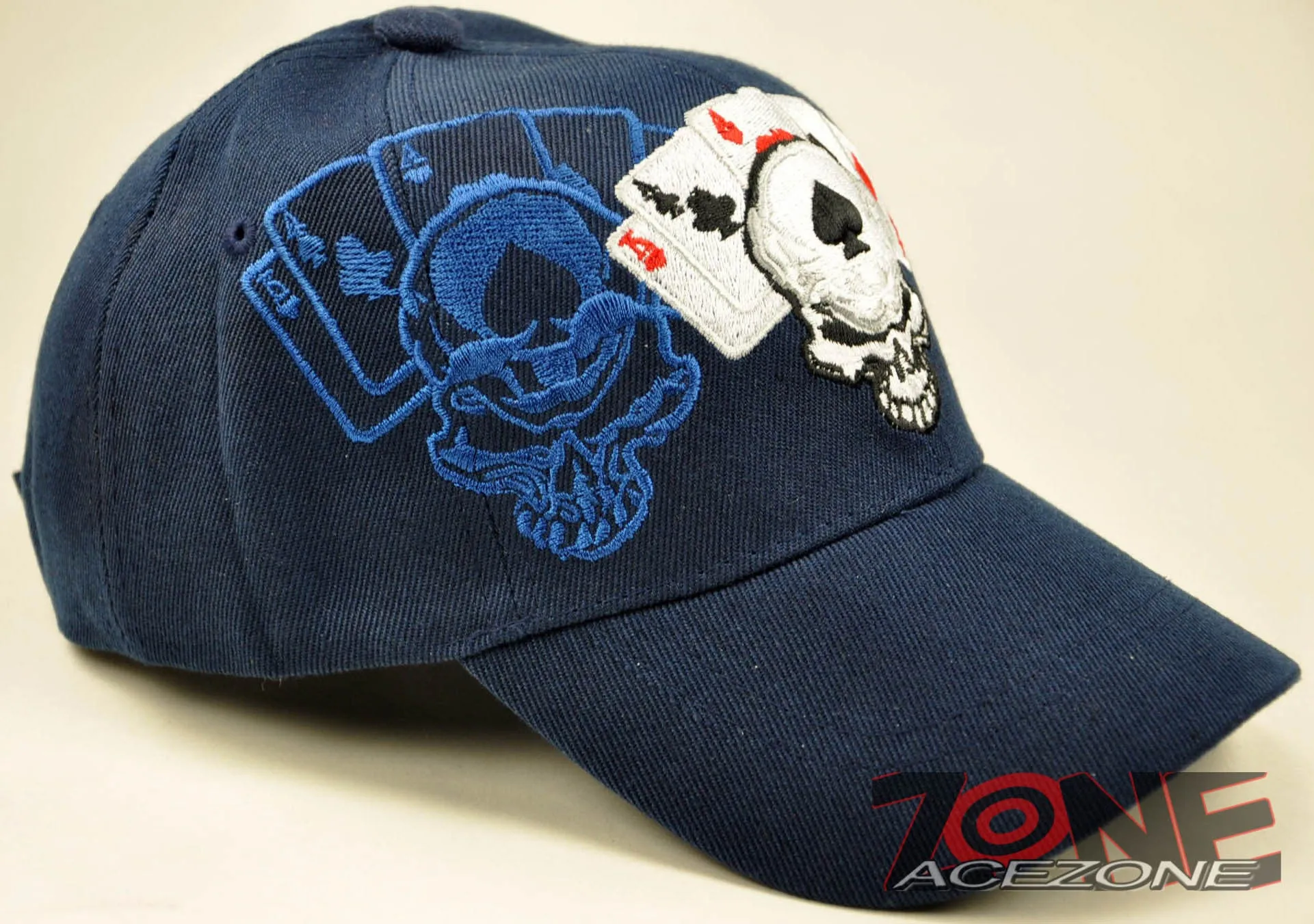 NEW! I'M ALL IN SKULL POKER TEXAS HOLD'EM SHADOW CAP HAT NAVY