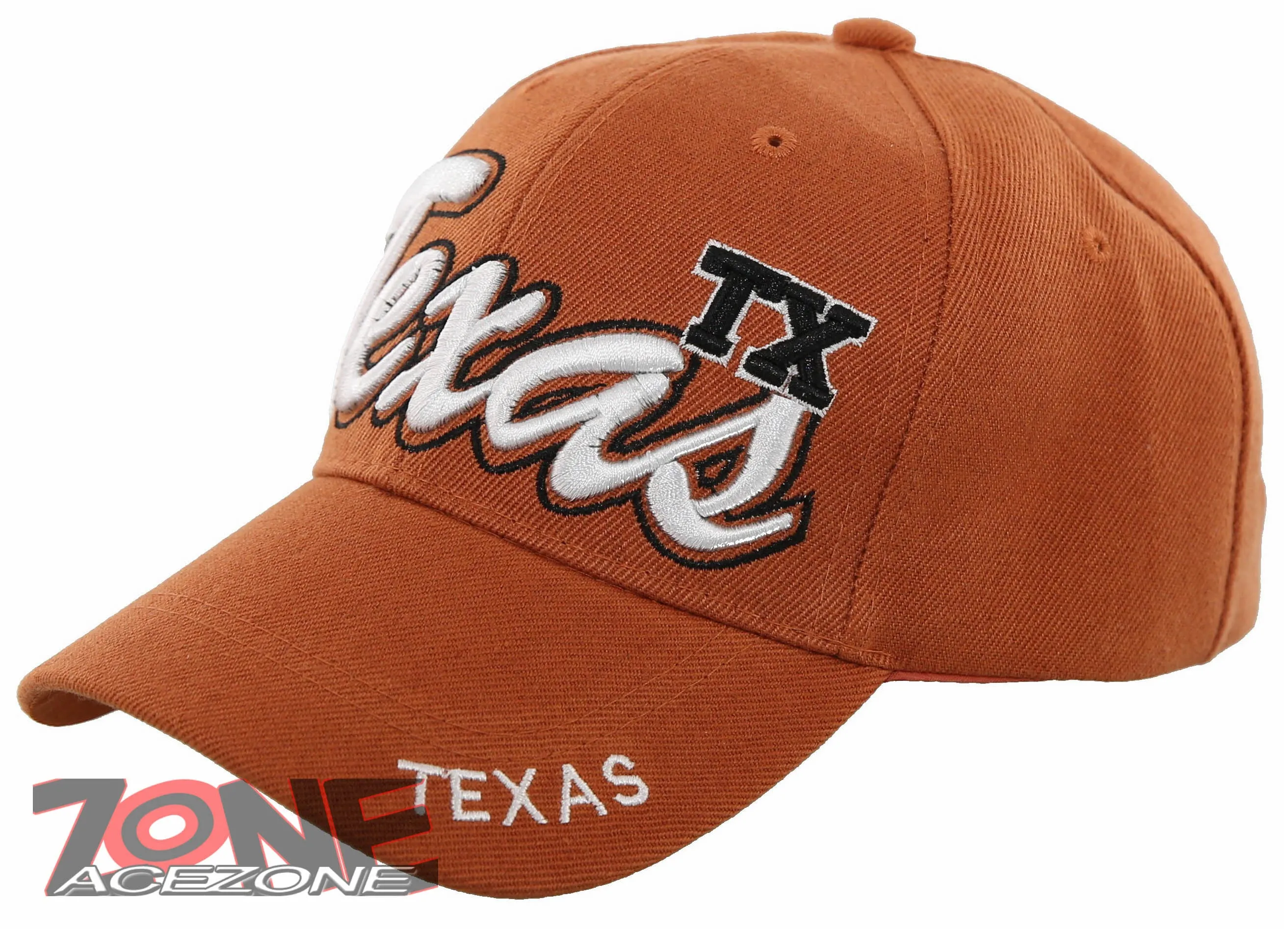 NEW! TEXAS TX LONE STAR STATE BIG TEXAS TX BALL CAP HAT ORANGE