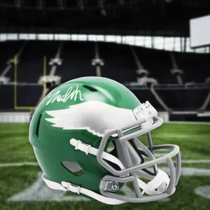 Nolan Smith Philadelphia Eagles Autographed Kelly Green Mini-Helmet JSA PSA Pass