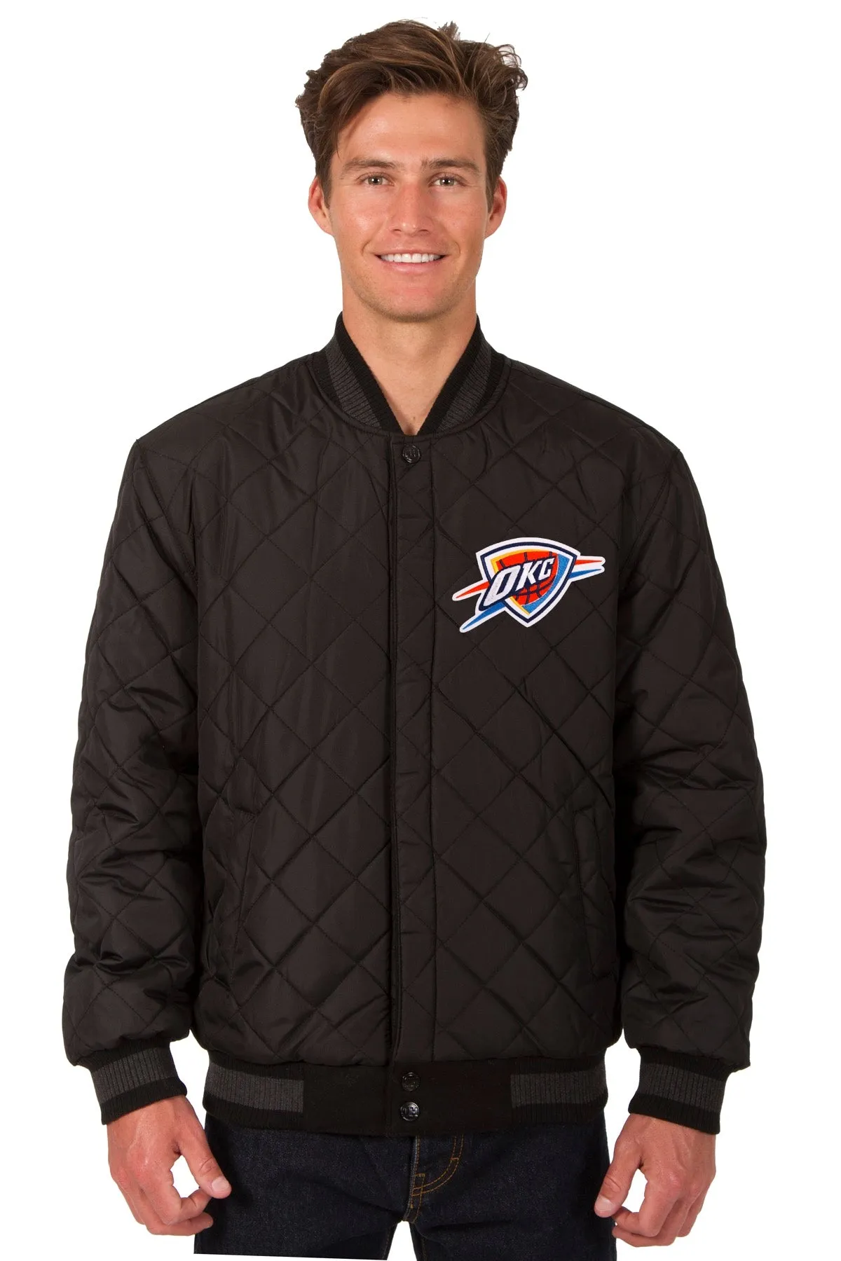 Oklahoma City Thunder Reversible Wool and Leather Jacket