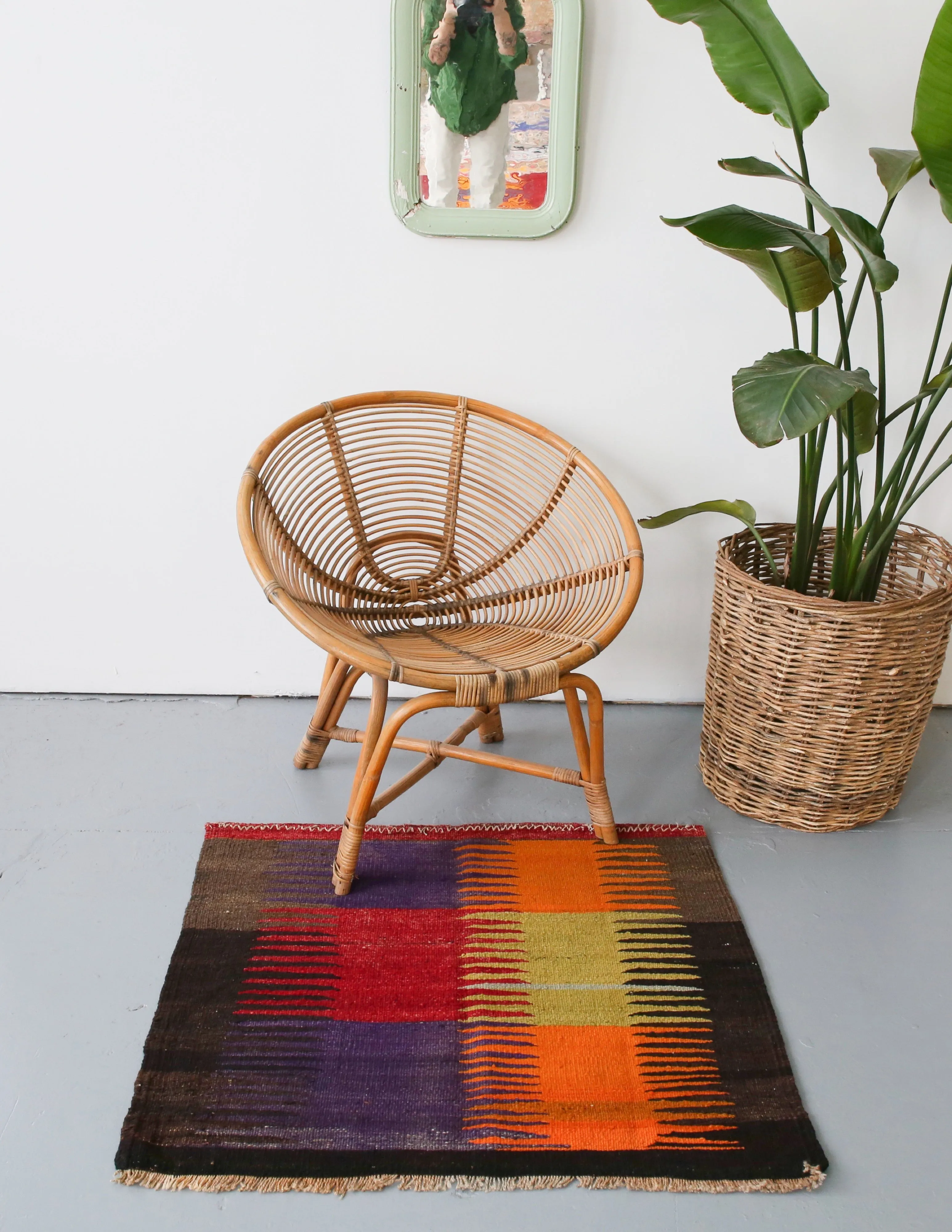 Old Mini Milas Kilim 2.10ftx2.10ft