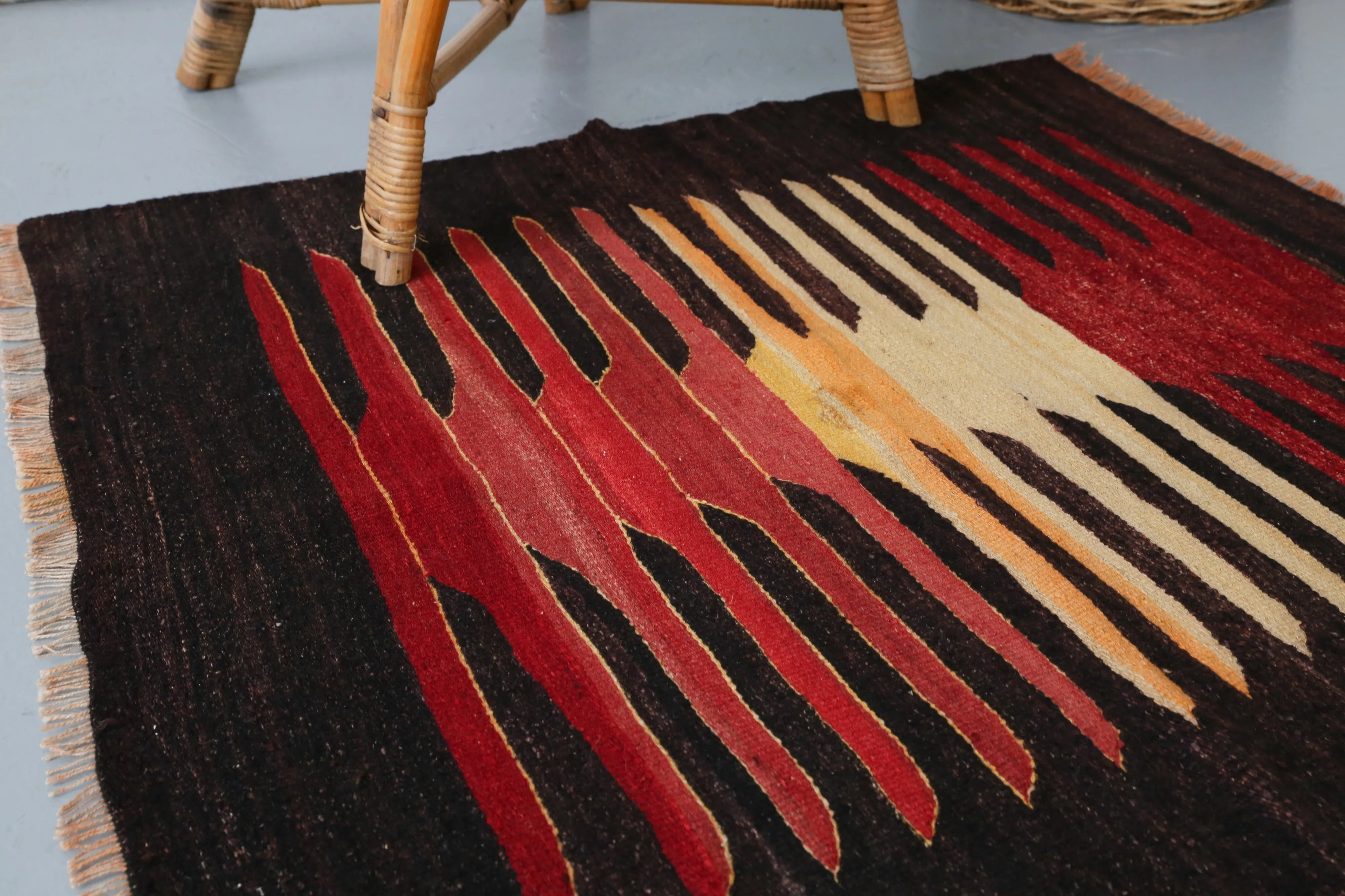 Old Mini Milas Kilim 3.3ftx3.3ft