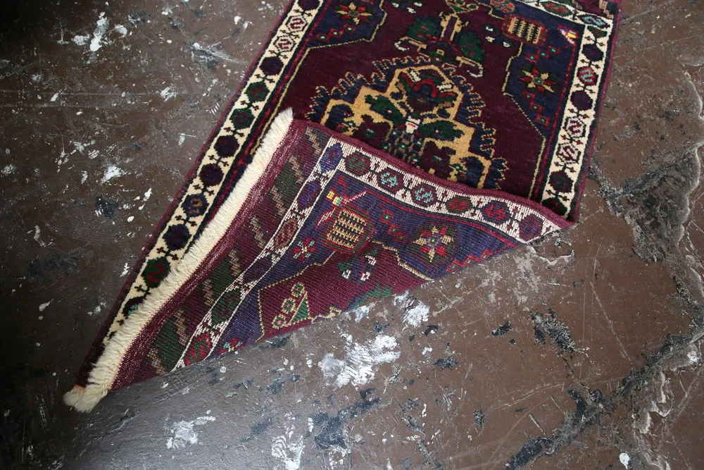 Old Mini Turkish Rug 1.10ftx3.4ft
