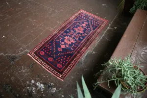 Old Mini Turkish Rug 2x4.2ft