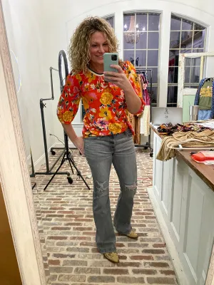 Orange You Glad Floral Top