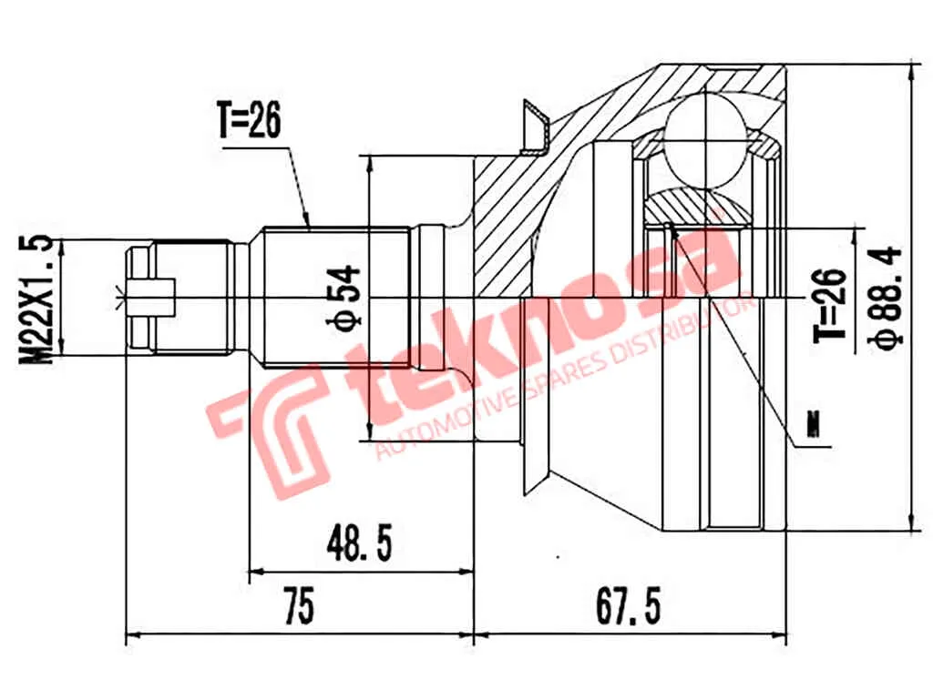Outer Cv Joint Mini Cooper 1 R53 1.6 R56 1.6 Cooper 2 F56 Bm3004