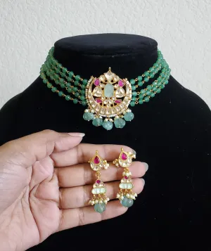 Pachi Kundan Crystal Choker Set With Gold Plating B25