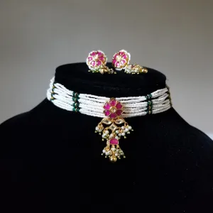 Pachi Kundan Pearl Choker Set