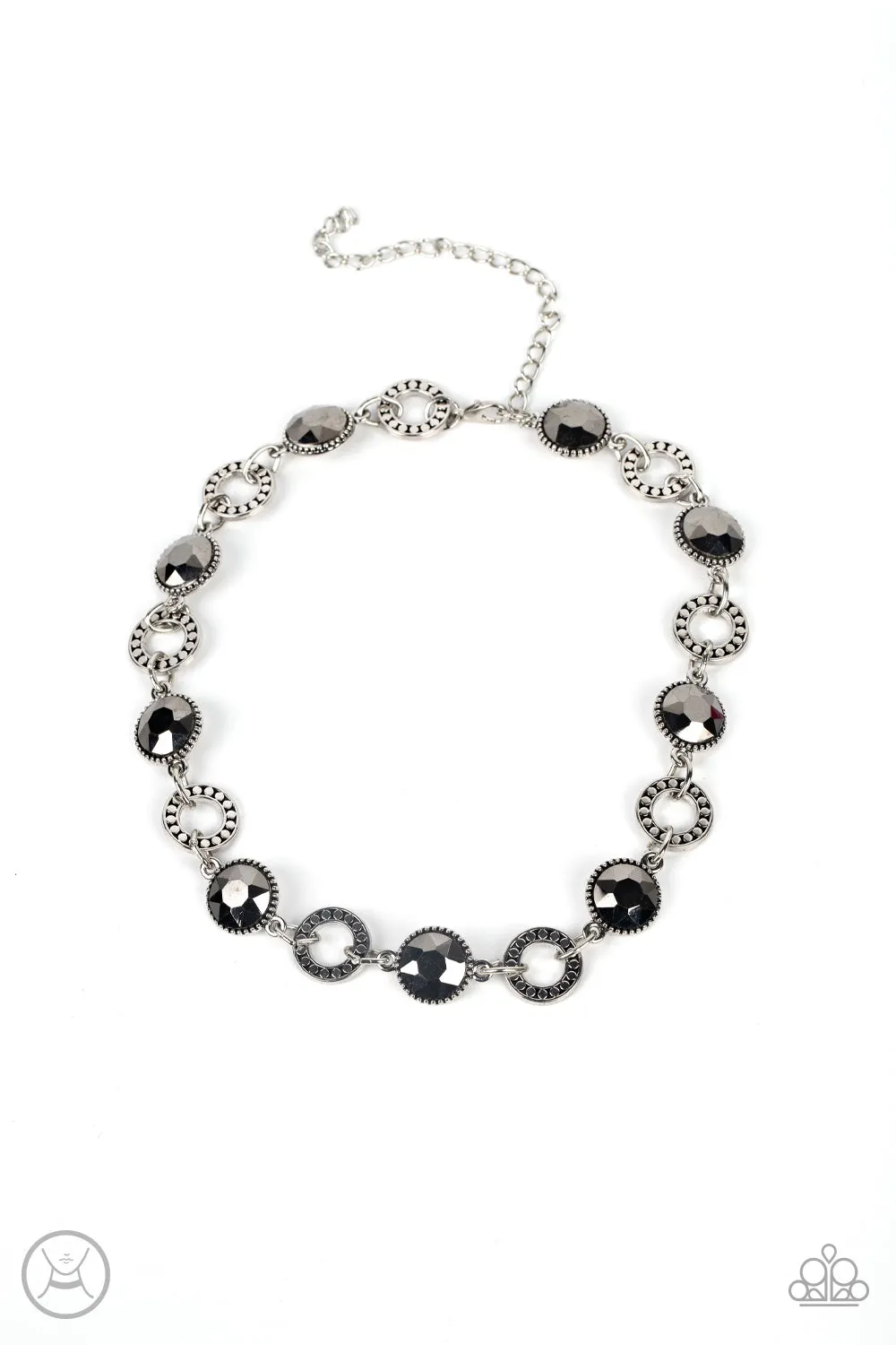 Paparazzi Rhinestone Rollout - Silver Choker Necklace