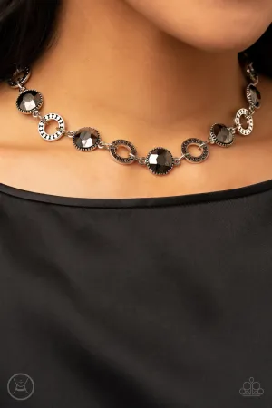Paparazzi Rhinestone Rollout - Silver Choker Necklace