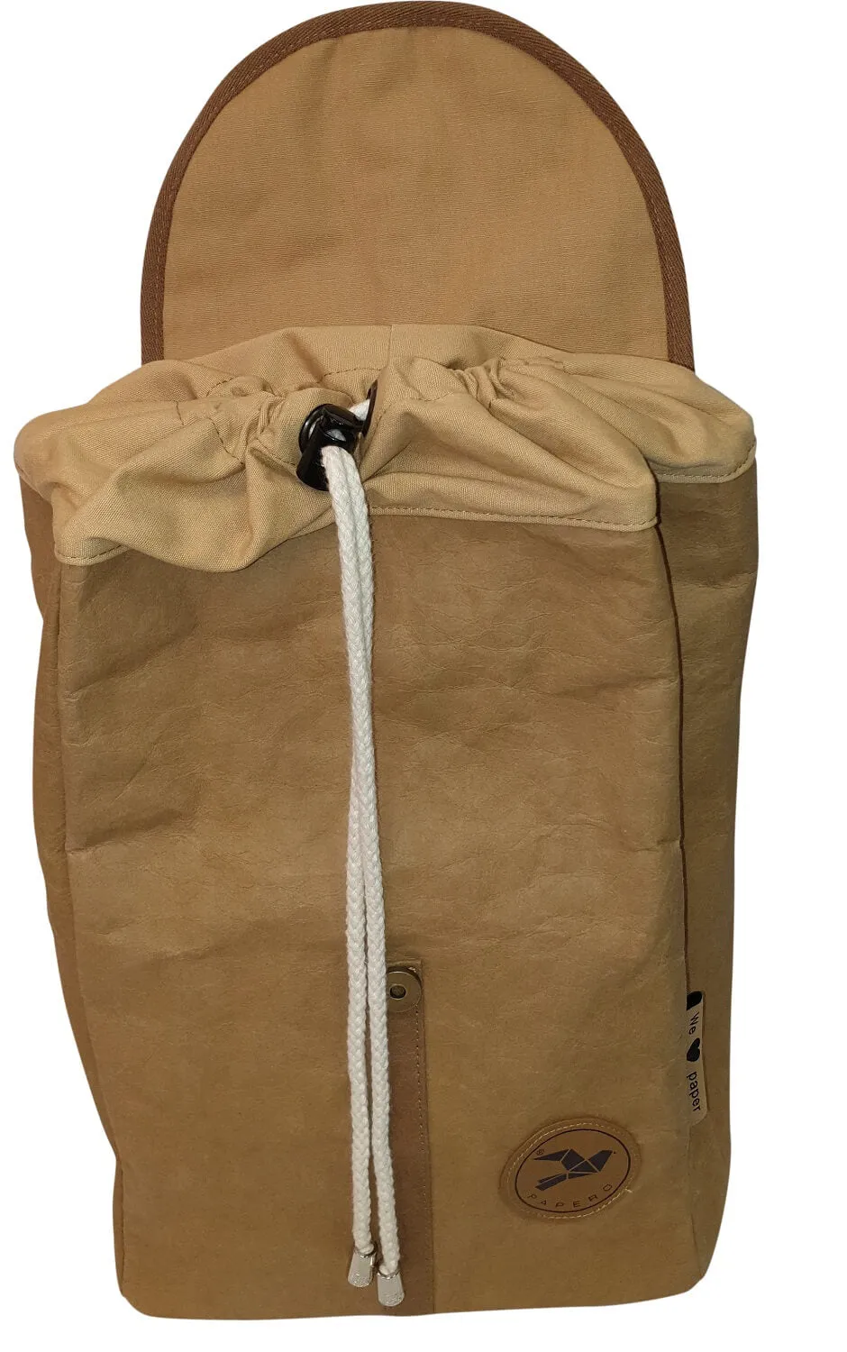 PAPERO Rucksack OWL aus Kraft Papier 13 L leicht, reißfest und wasserfest vegan, nachhaltig