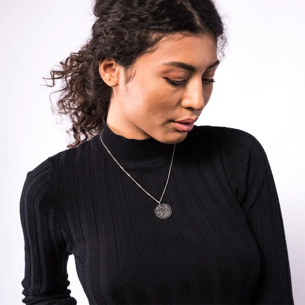 Paris Silver - City Map Necklace
