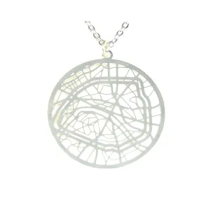 Paris Silver - City Map Necklace