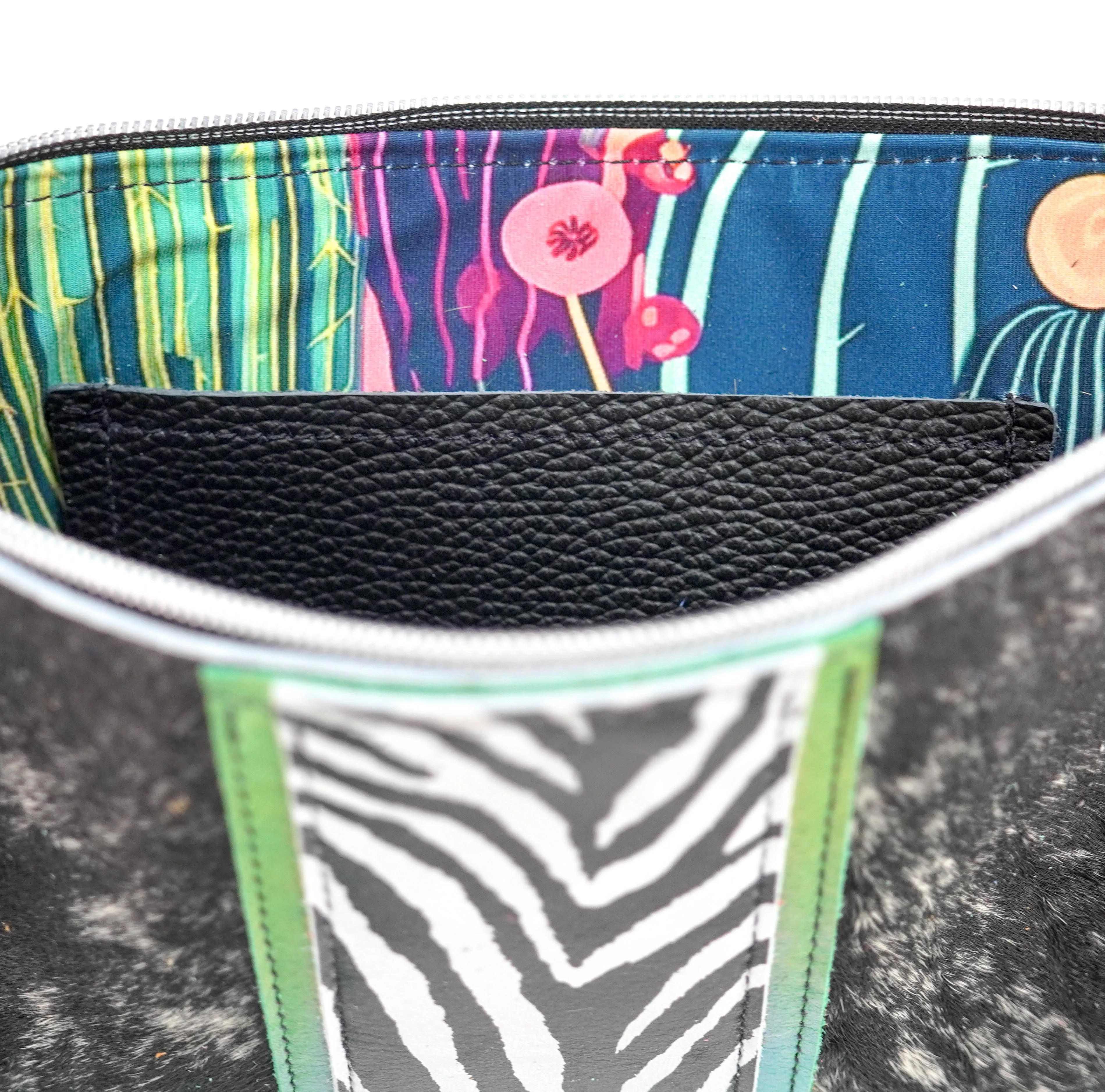 Patsy - Salt & Pepper w/ Zebra Leather
