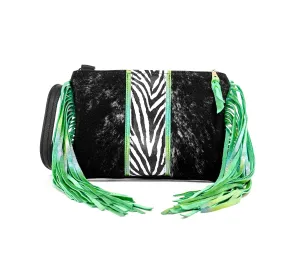 Patsy - Salt & Pepper w/ Zebra Leather