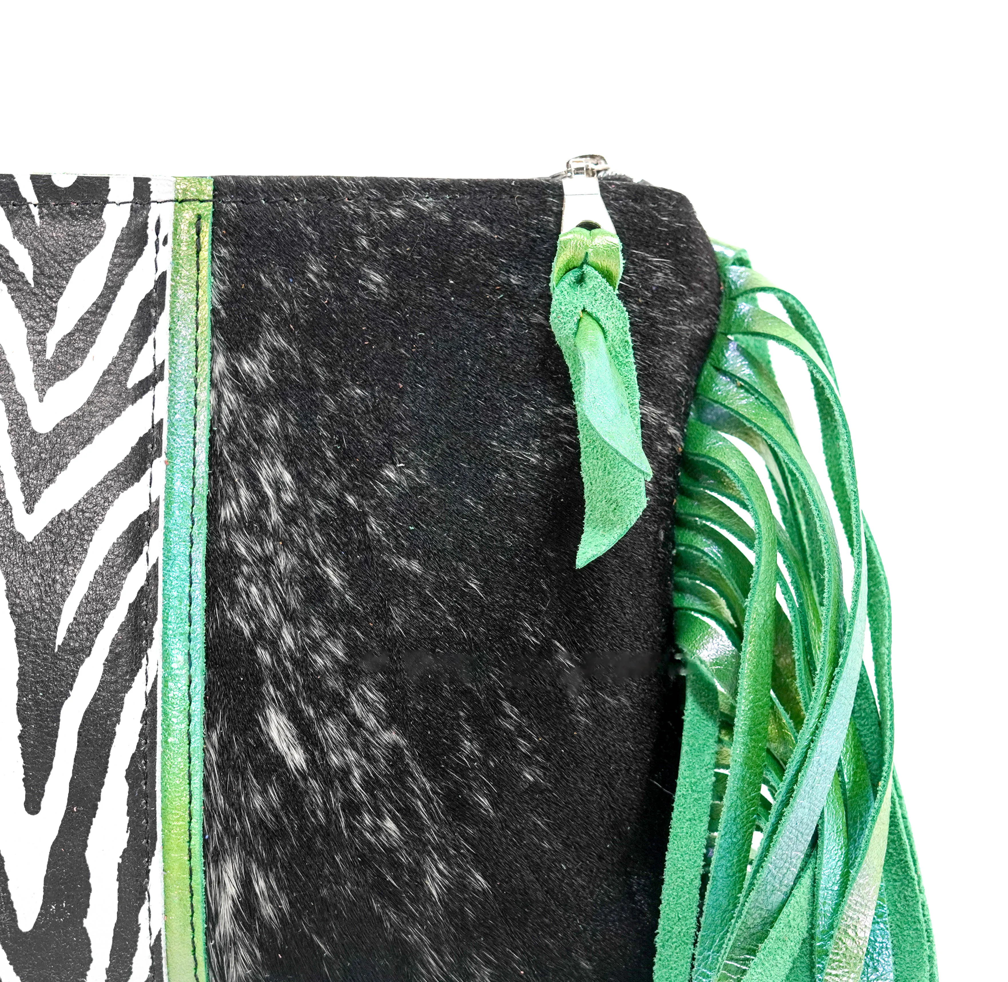 Patsy - Salt & Pepper w/ Zebra Leather