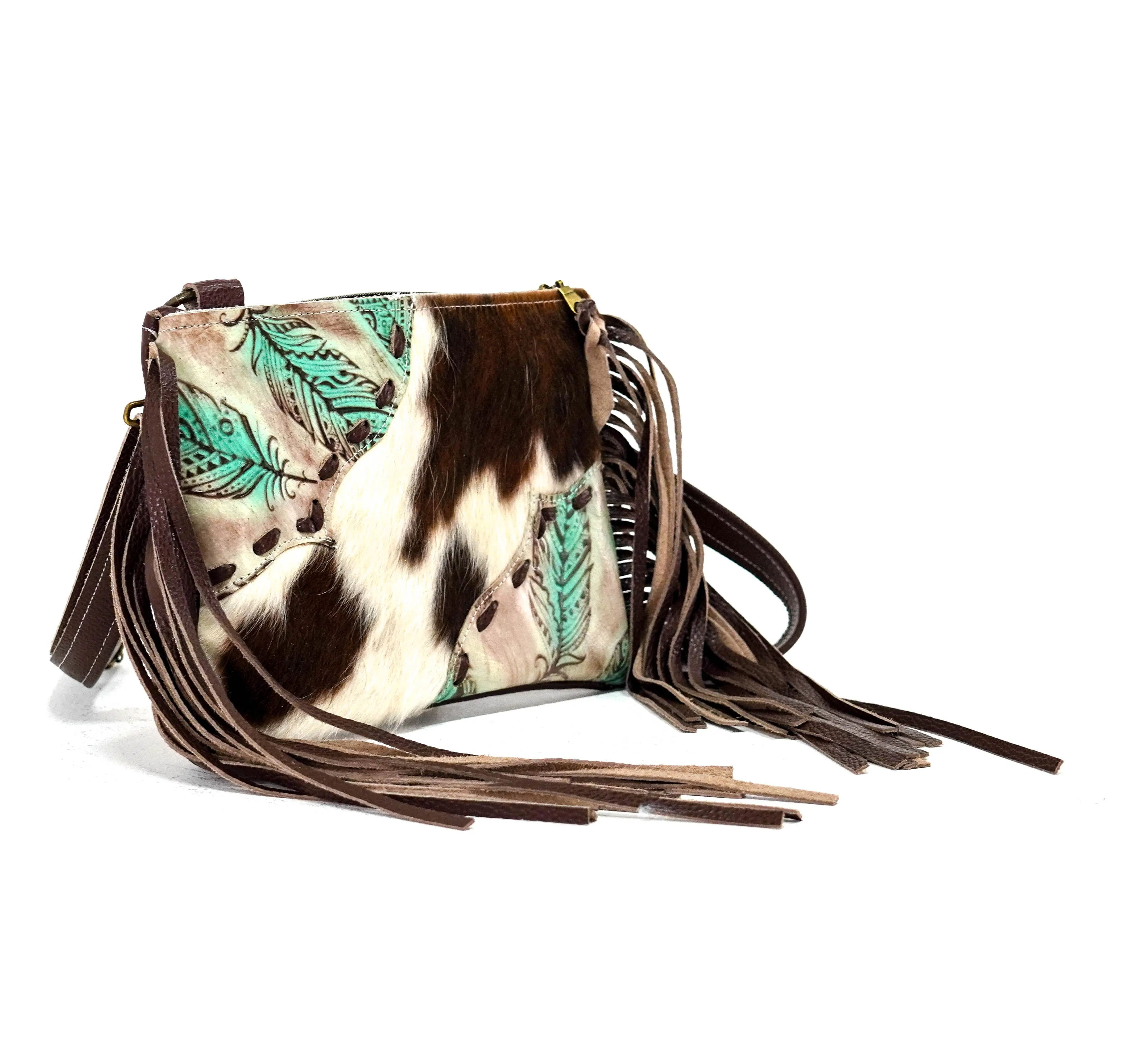 Patsy - Tricolor w/ Turquoise Feathers