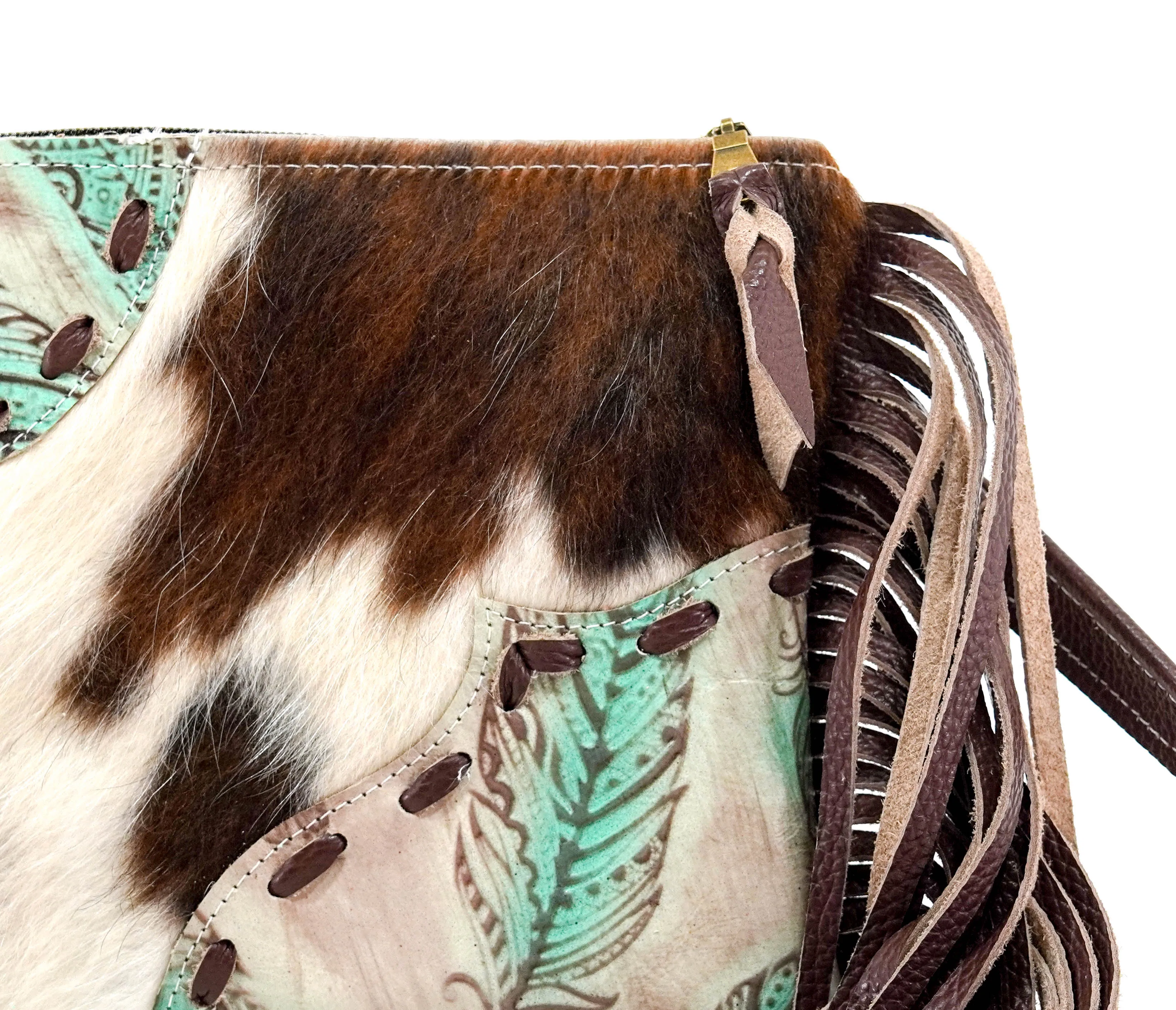 Patsy - Tricolor w/ Turquoise Feathers