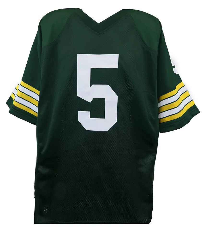 Paul Hornung (GB PACKERS) Signed Green Throwback Custom Football Jersey -JSA COA