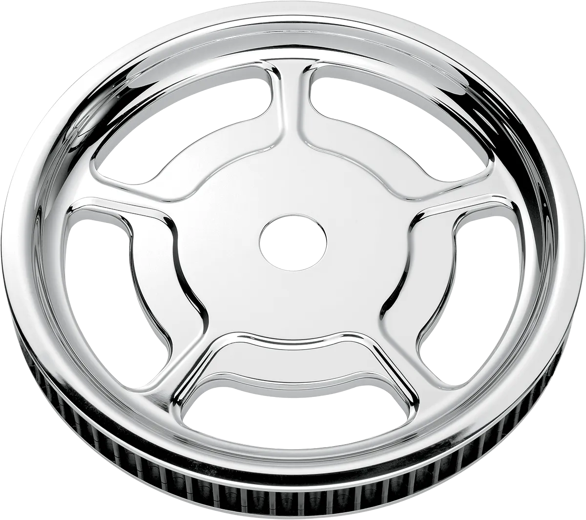 Performance Machine 0093-7268UNVLCH Universal Rear Cush-Drive Aluminum Pulley - Chrome - 1in
