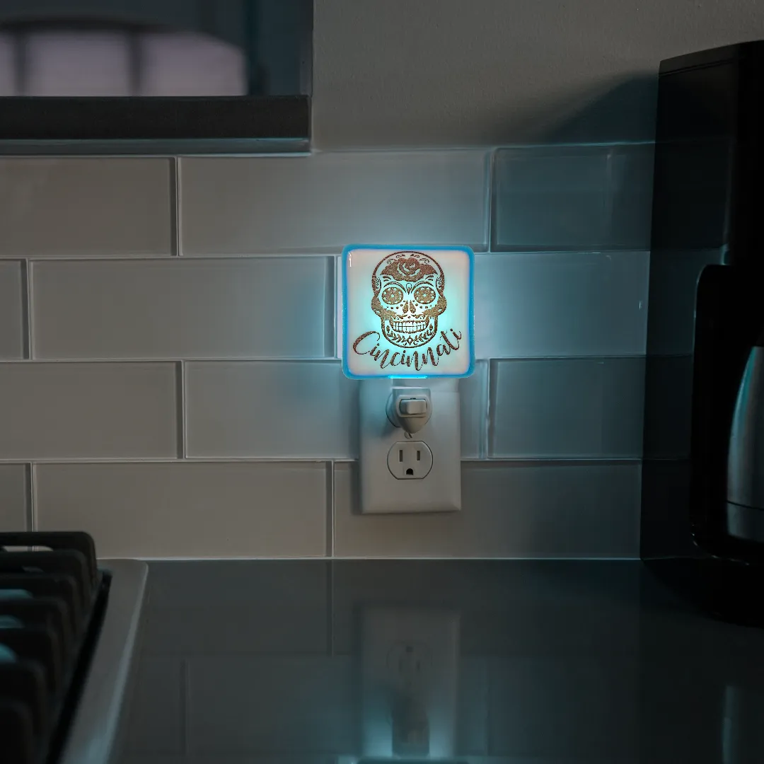 PERSONALIZED Sugar Skull with Your Name or City Night Light