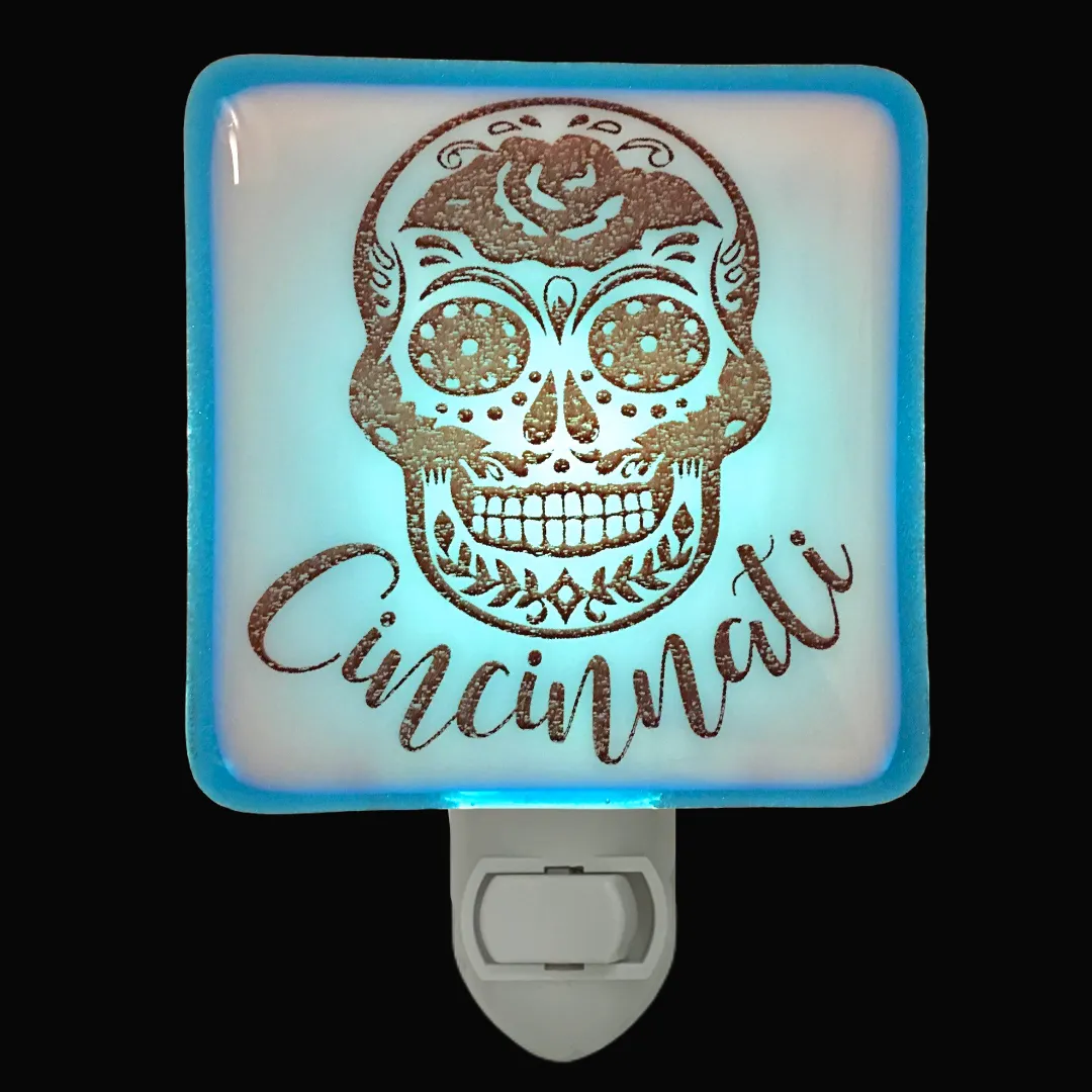 PERSONALIZED Sugar Skull with Your Name or City Night Light