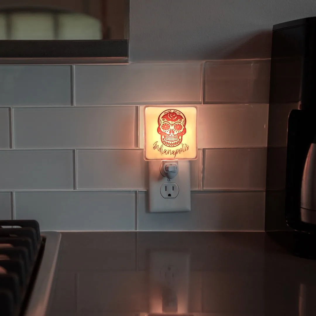 PERSONALIZED Sugar Skull with Your Name or City Night Light