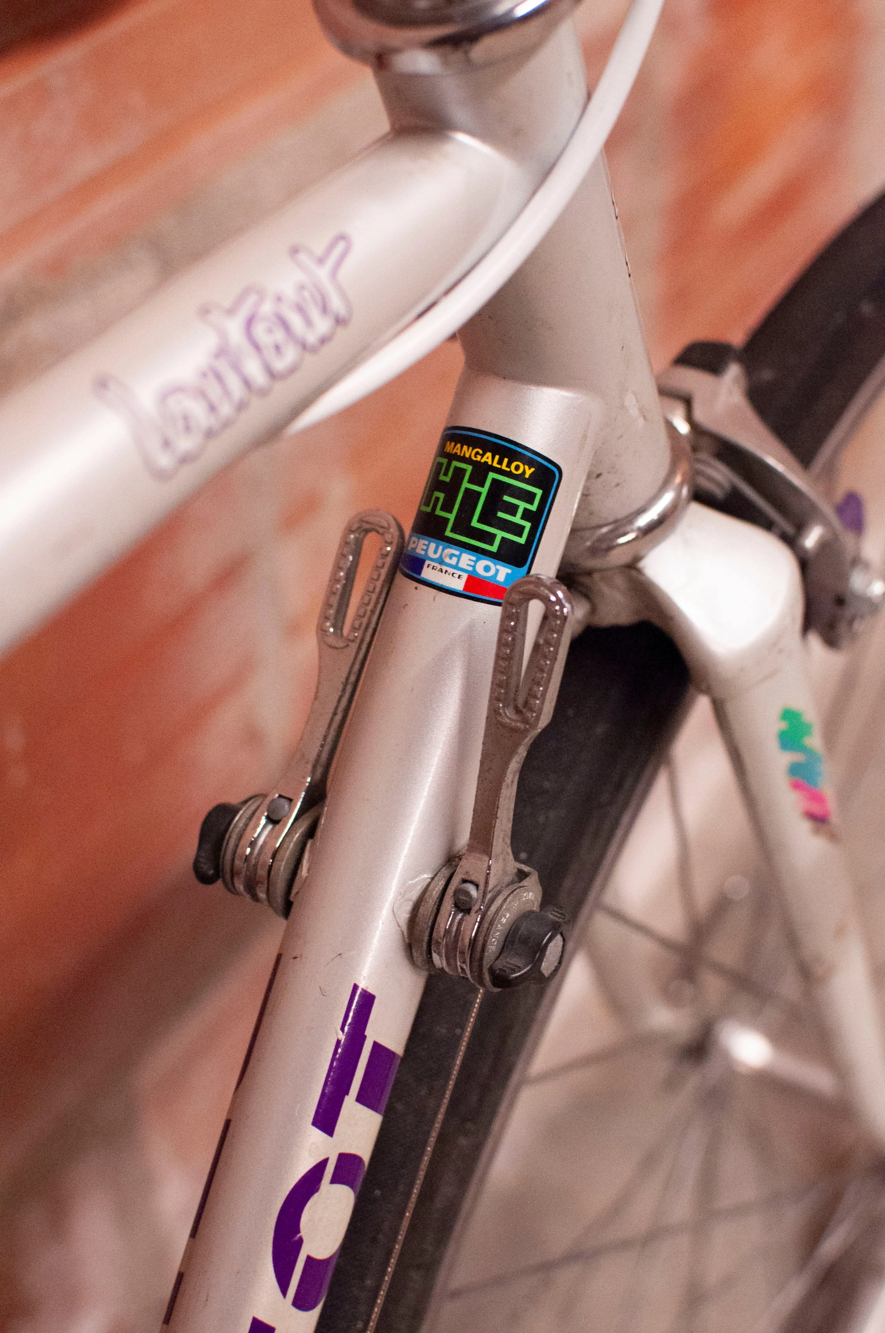 Peugeot Lautauret Vintage Road Bike, White & Purple, 53cm/Large