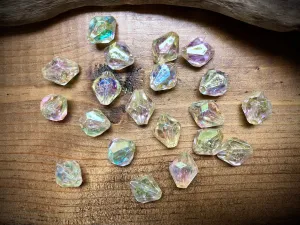 Plastic Crystal Aurora Borealis Bead Lot - 16mm x 13mm