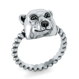 Polar Bear Twisted Wire Rope Ring
