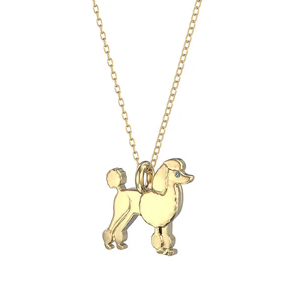 Poodle Mini Pups  Diamond Necklace