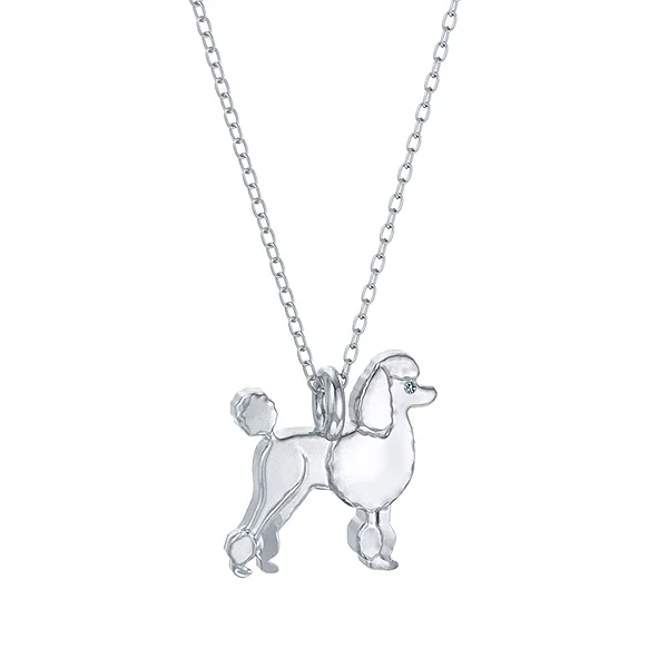 Poodle Mini Pups  Diamond Necklace