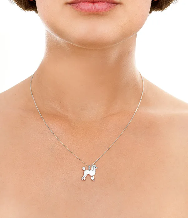 Poodle Mini Pups  Diamond Necklace