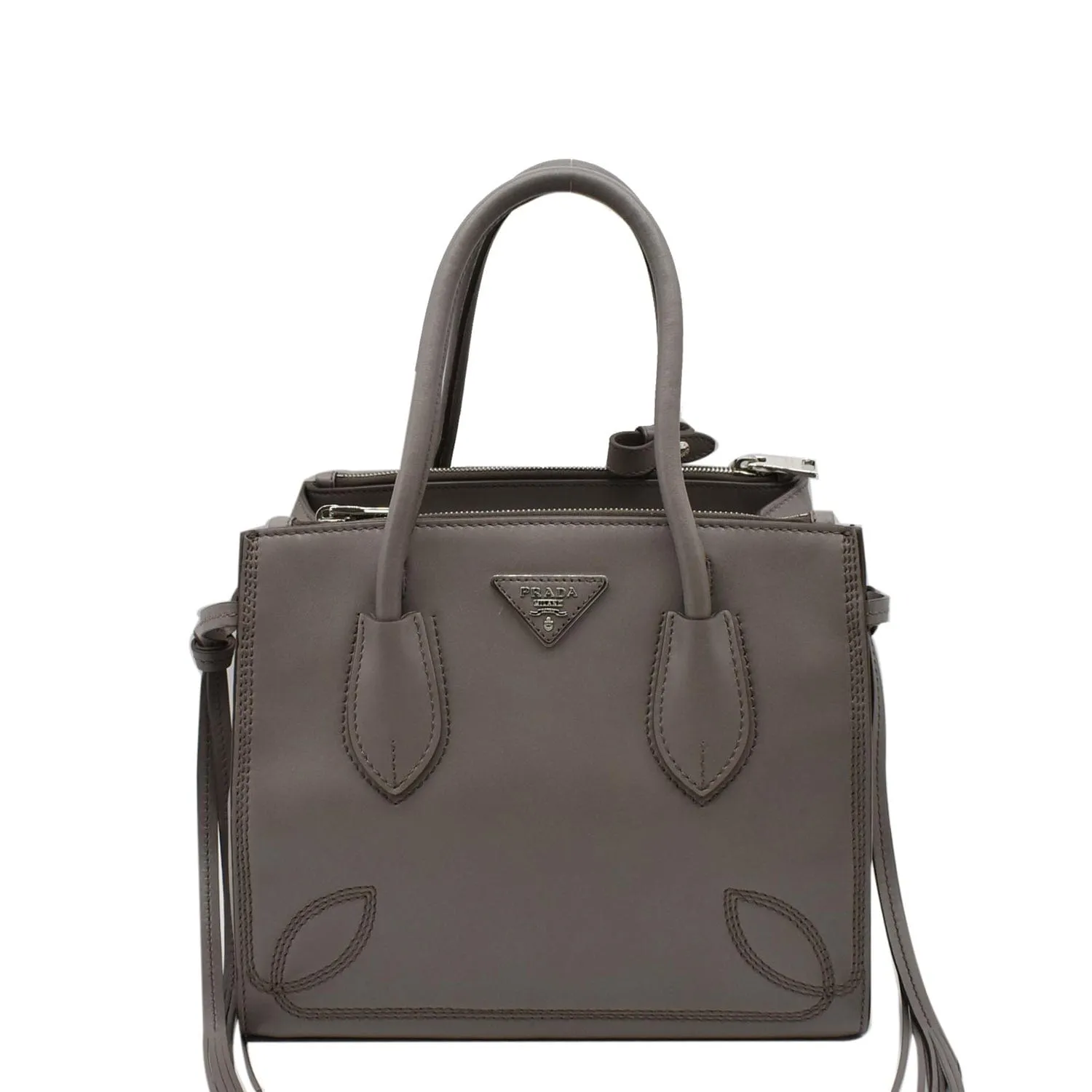 PRADA City Sport B2925R Leather 2Way Shoulder Bag Grey