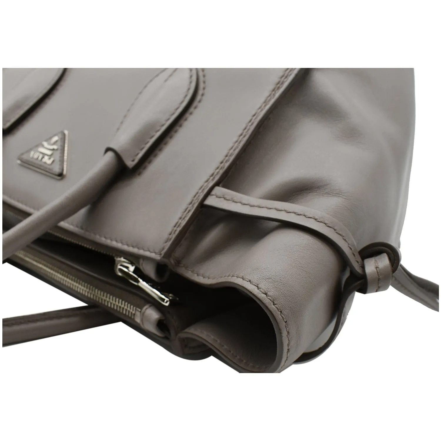 PRADA City Sport B2925R Leather 2Way Shoulder Bag Grey
