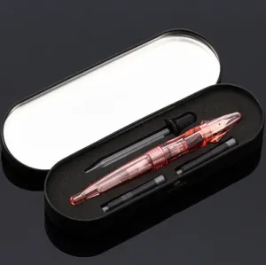 premium 0.5mm high transparent iridium nib fountain pen   1 dropper   2 sacs   1 gift box excellent writing hot sale SKB F12