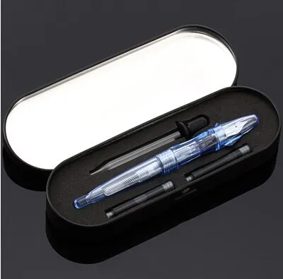 premium 0.5mm high transparent iridium nib fountain pen   1 dropper   2 sacs   1 gift box excellent writing hot sale SKB F12