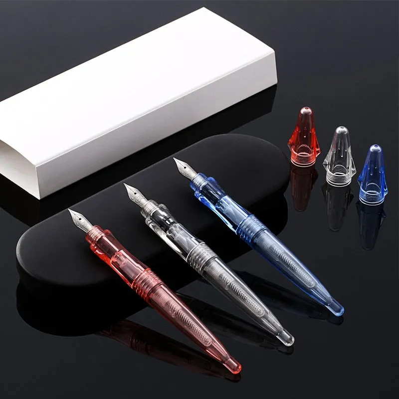 premium 0.5mm high transparent iridium nib fountain pen   1 dropper   2 sacs   1 gift box excellent writing hot sale SKB F12