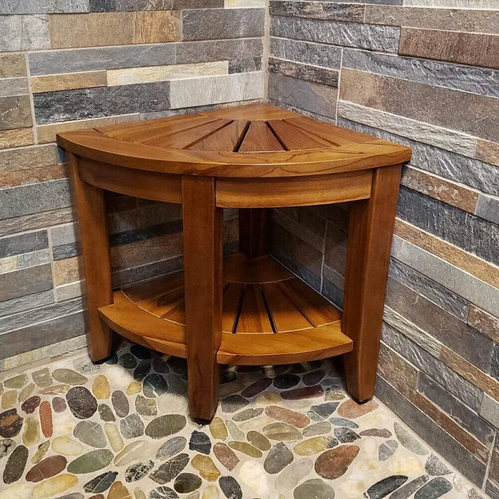 Premium Wooden Teak Shower Corner Bench Seat