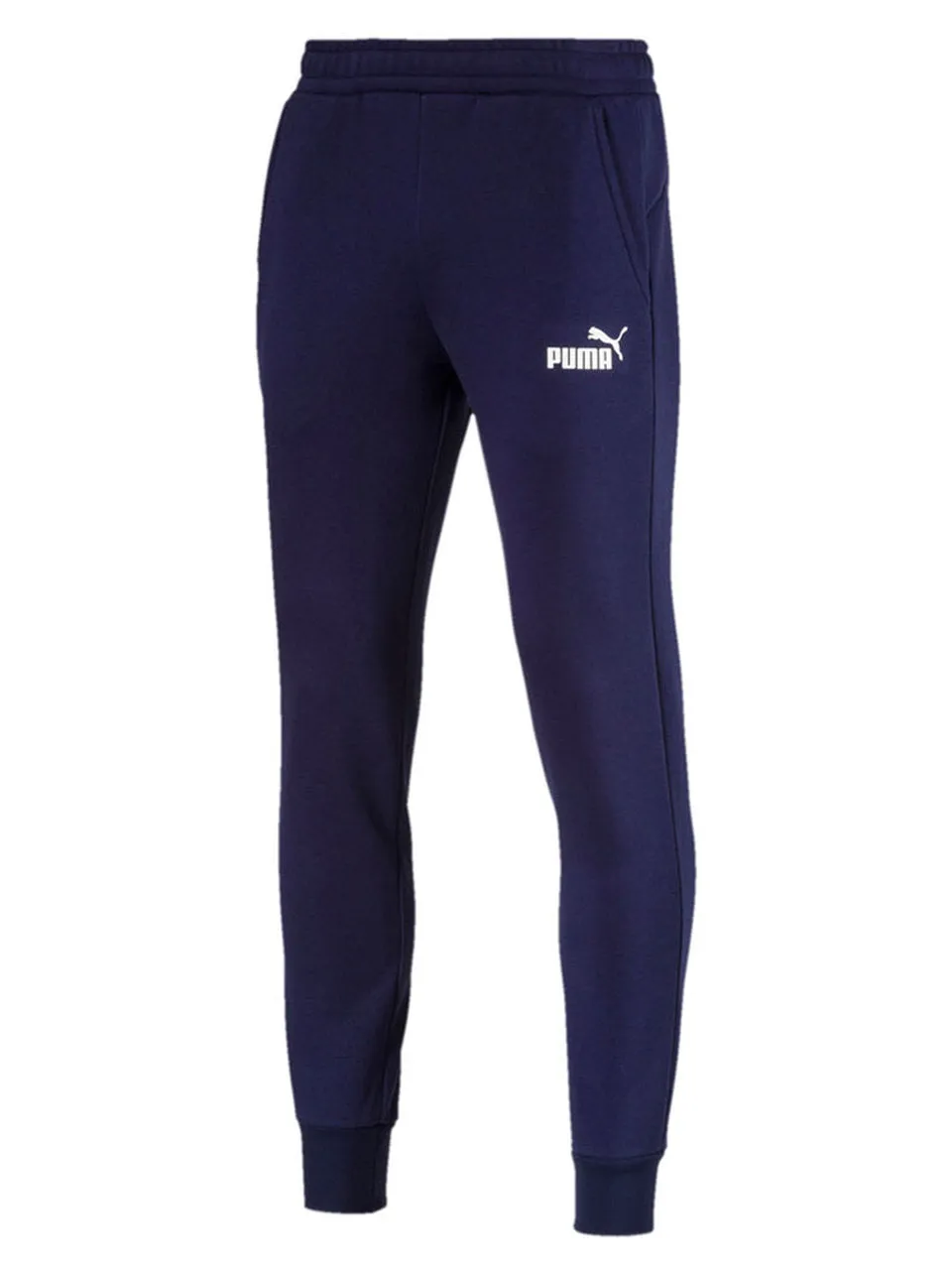 Puma Mens Essentials Fleece Pants - Grey, Black & Peacoat