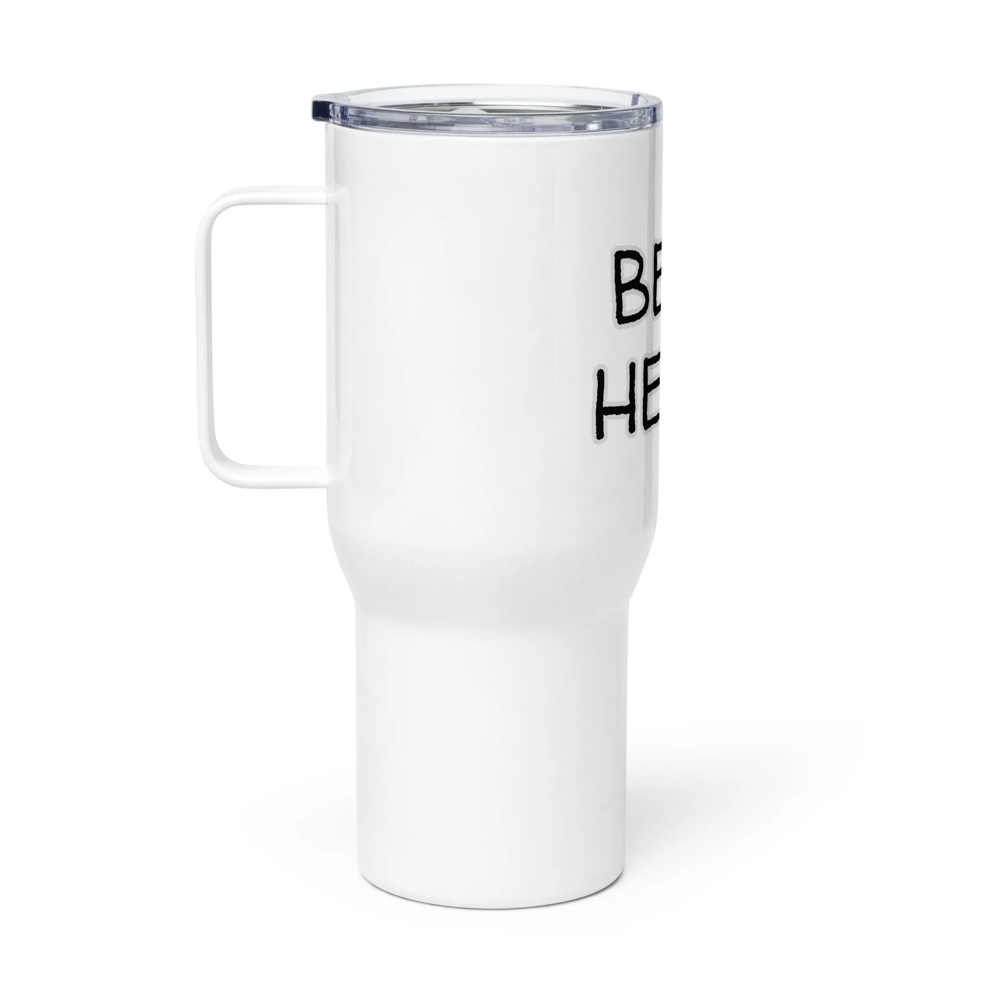 "Beer Helps" Travel mug with Handle