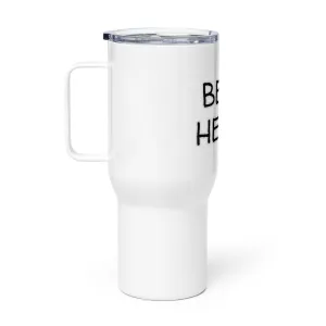 "Beer Helps" Travel mug with Handle