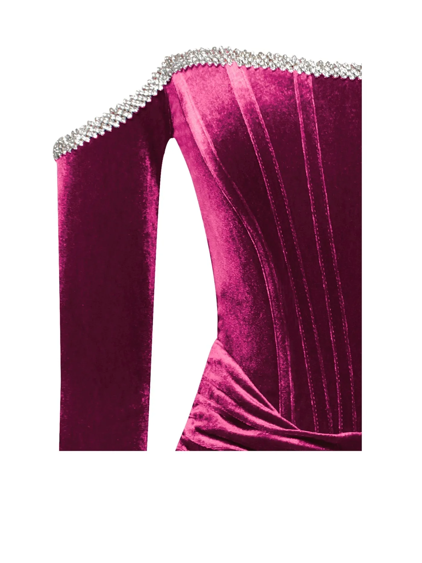 "MADISON" BURGUNDY VELVET OFF SHOULDER MINI DRESS