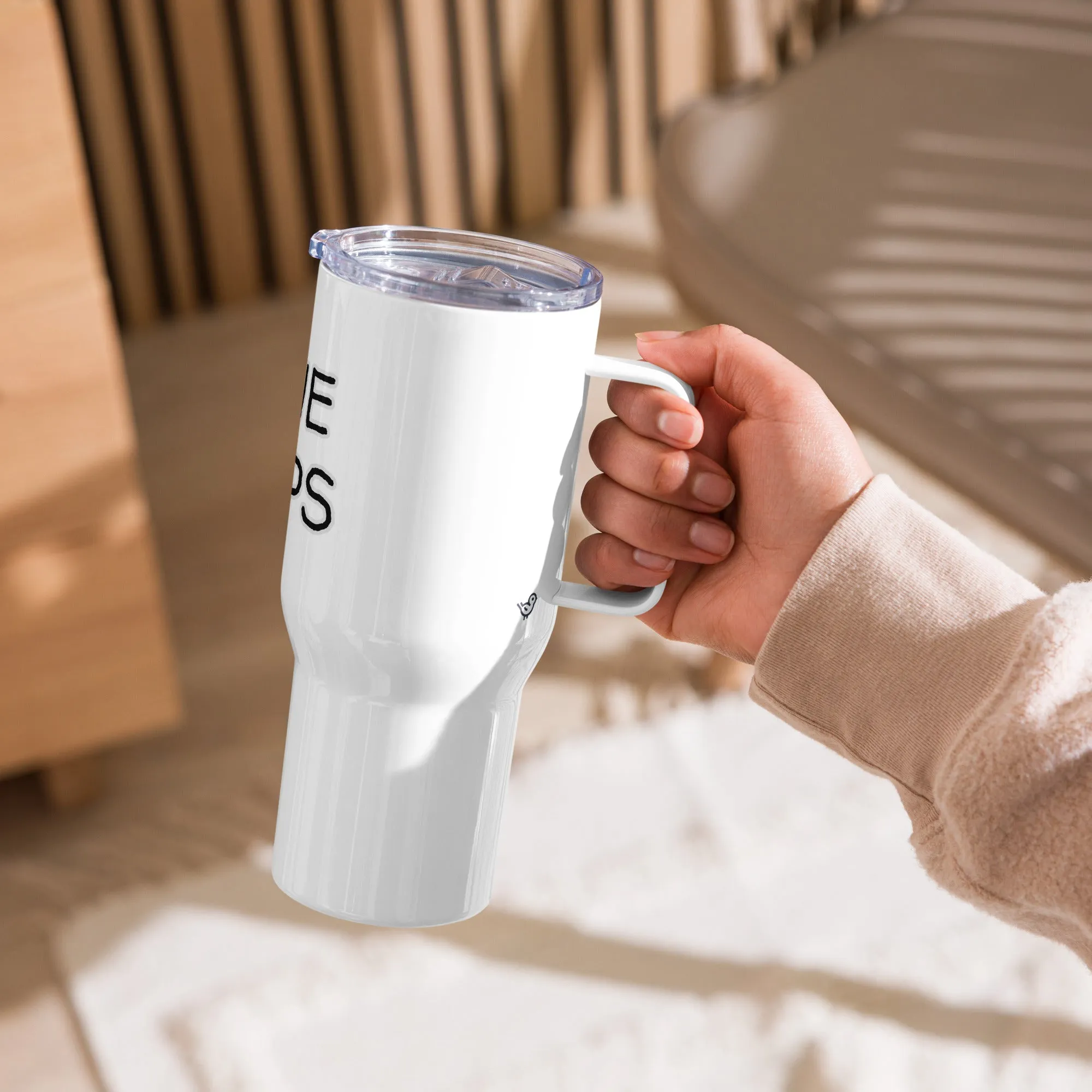 "Wine Helps" Travel mug with Handle