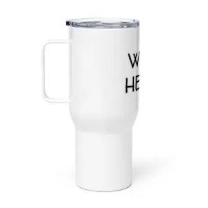 "Wine Helps" Travel mug with Handle
