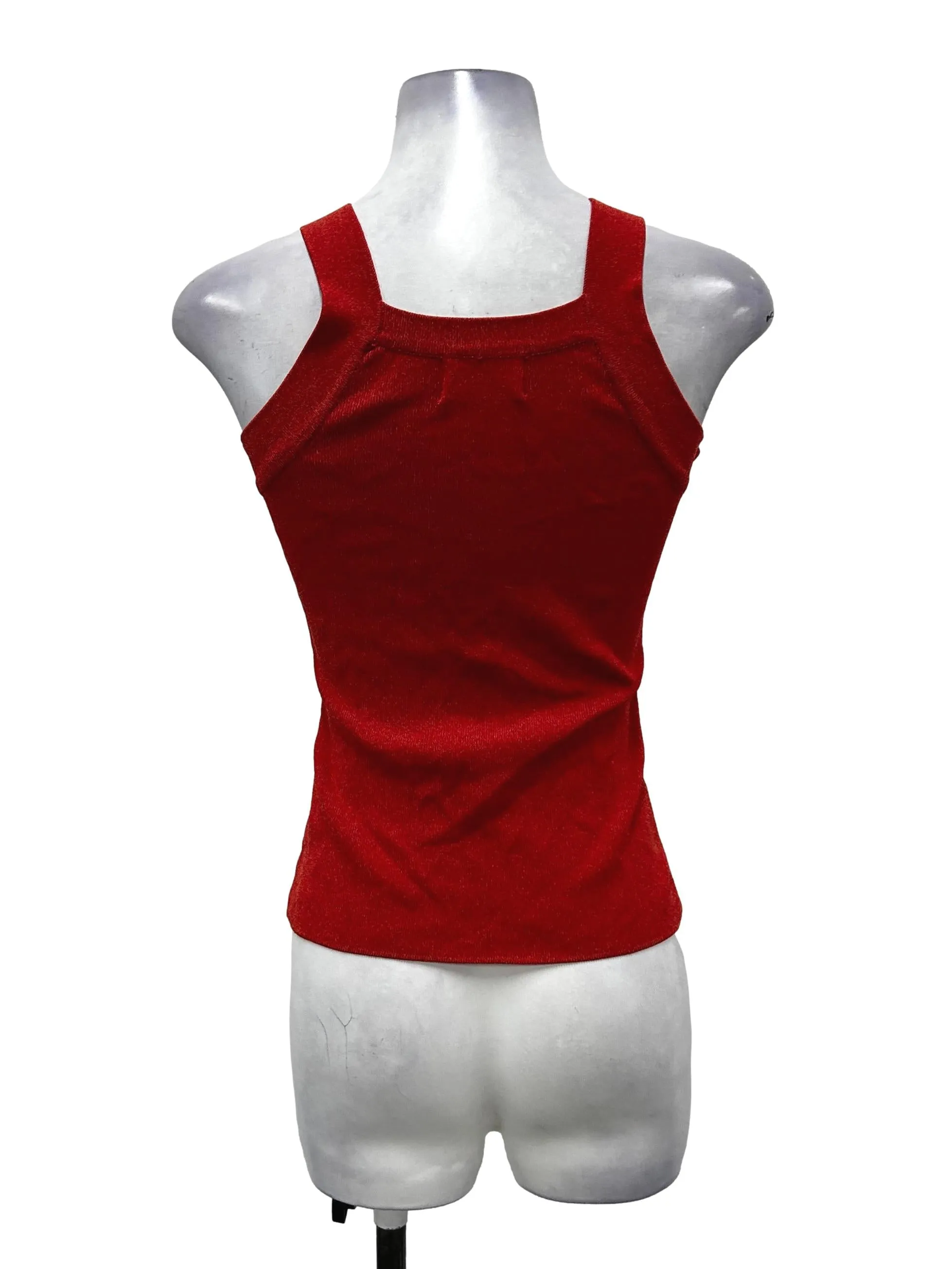 Red Knitted Halter Tank Top OSN