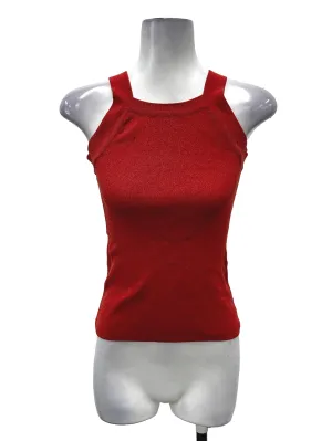 Red Knitted Halter Tank Top OSN