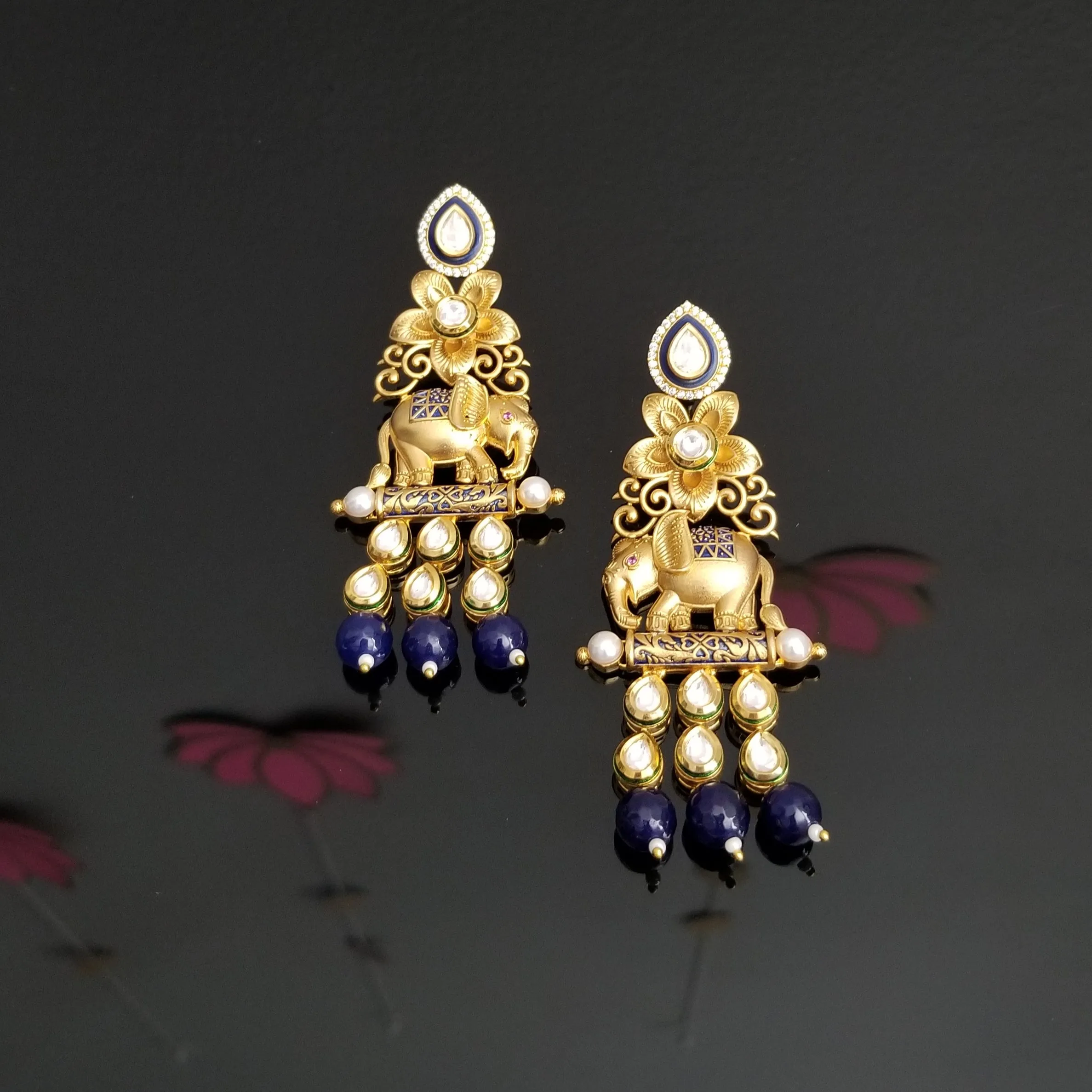Reserved For Prathyusha Garimidi Designer Classic Earring With Gold Plating 0652